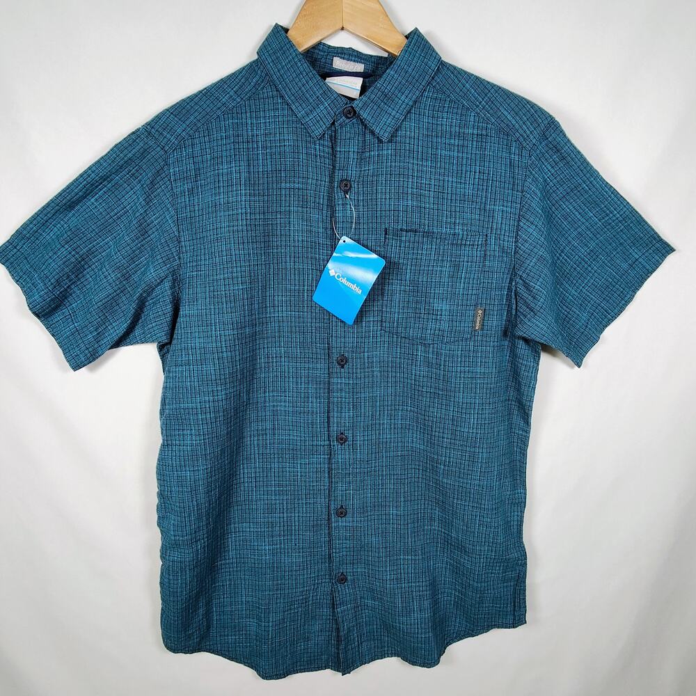 Columbia Regular Fit‎ Men's Small Button-Down Short Sleeve Plaid Shirt NWT